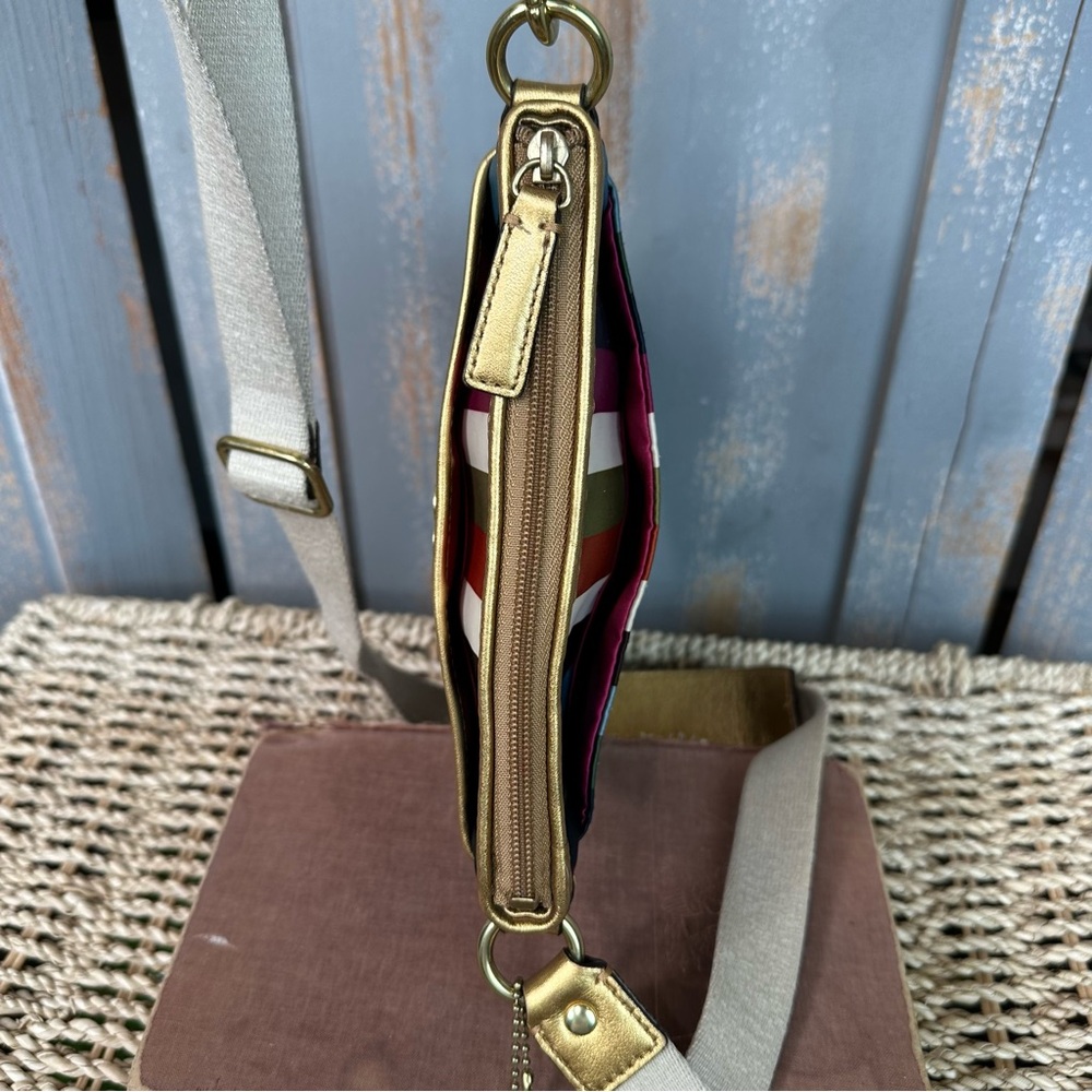 Coach Julia Legacy Stipe Signature Leather Crossbody Swingpack Bag - Picture 8 of 16